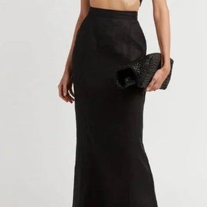 DISSH Black Linen Maxi Skirt